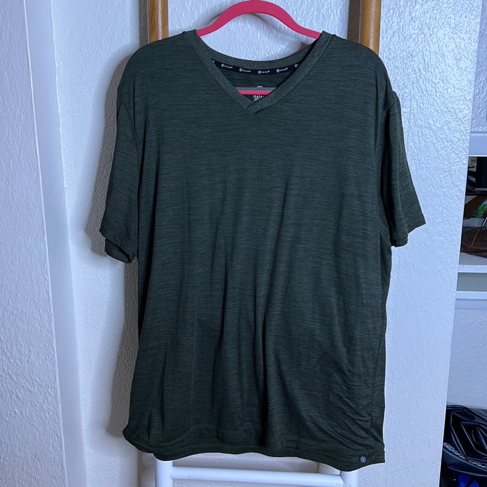 Green, super soft casual v neck cut  shirt
